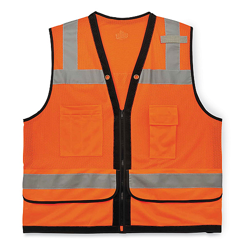 ergodyne GloWear 8253HDZ Class 2 Heavy-Duty Mesh Surveyors Vest, Polyester, Small/Medium, Orange (23313)