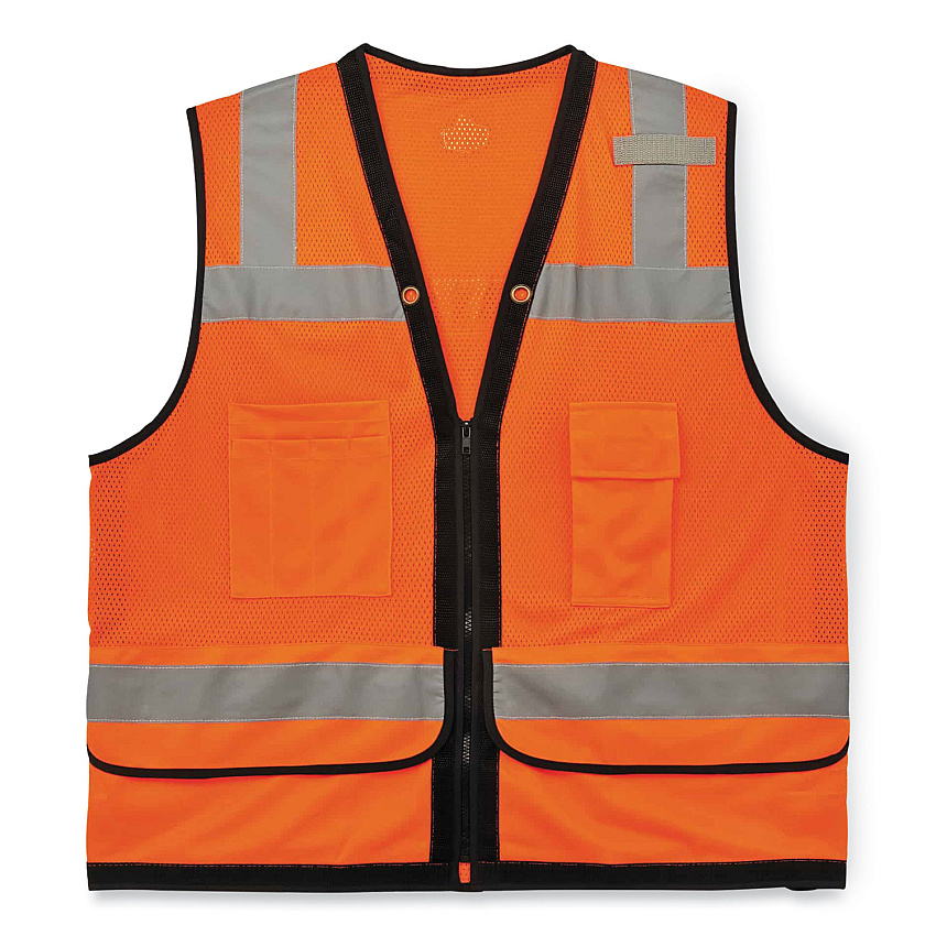 ergodyne GloWear 8253HDZ Class 2 Heavy-Duty Mesh Surveyors Vest, Polyester, Small/Medium, Orange (23313)