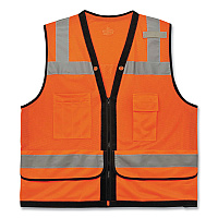ergodyne GloWear 8253HDZ Class 2 Heavy-Duty Mesh Surveyors Vest, Polyester, 2X-Large/3X-Large, Orange (23317)