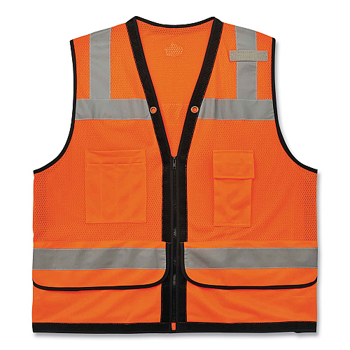 ergodyne GloWear 8253HDZ Class 2 Heavy-Duty Mesh Surveyors Vest, Polyester, 2X-Large/3X-Large, Orange (23317)