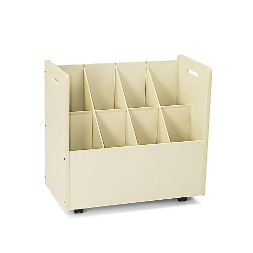 Safco Laminate Mobile Roll Files, 8 Compartments, 30.13w x 15.75d x 29.25h, Putty (3045)