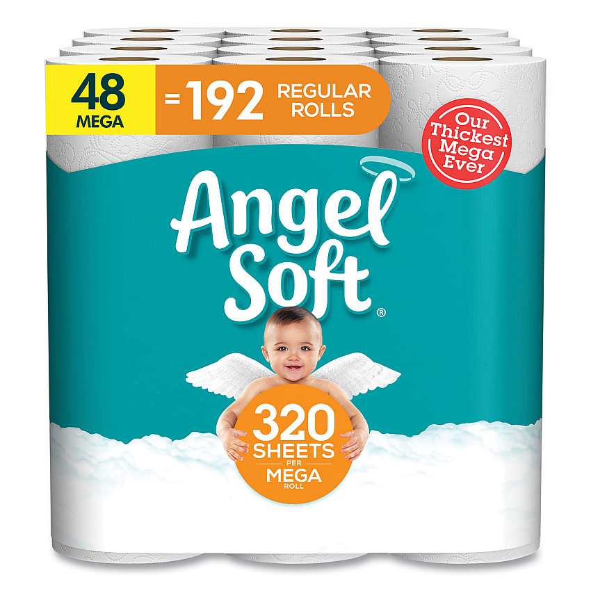 Angel Soft&reg; Mega Toilet Paper, 2-Ply, 320 Sheets, 48 Rolls (7940350)