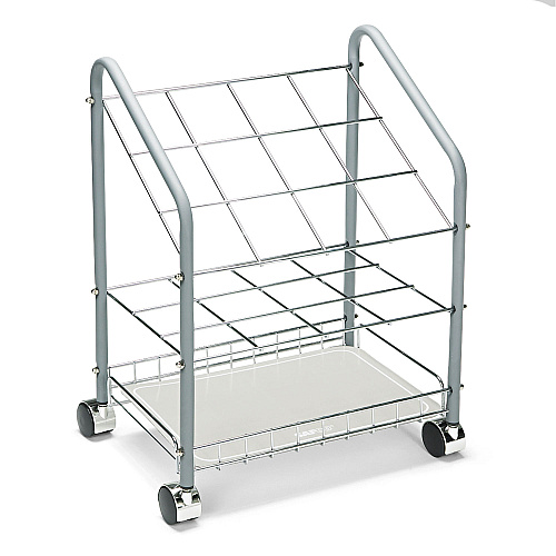 Safco Wire Roll/Files, 12 Compartments, 18w x 12.75d x 24.5h, Gray (3090)