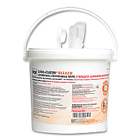 Sani-Cloth Bleach Germicidal Disposable Wipes, 1-Ply, 7.5 x 15, Unscented, White, 160/Pail, 2 Pails/Carton (P7007P)
