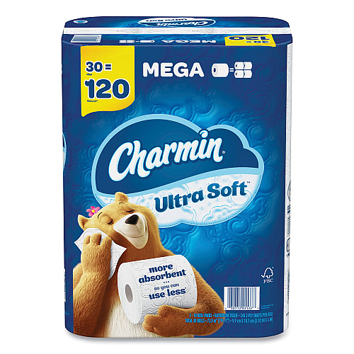 Charmin&reg; Ultra Soft Standard Toilet Paper, 2-Ply, 244 Sheets, 30 Rolls (01537)