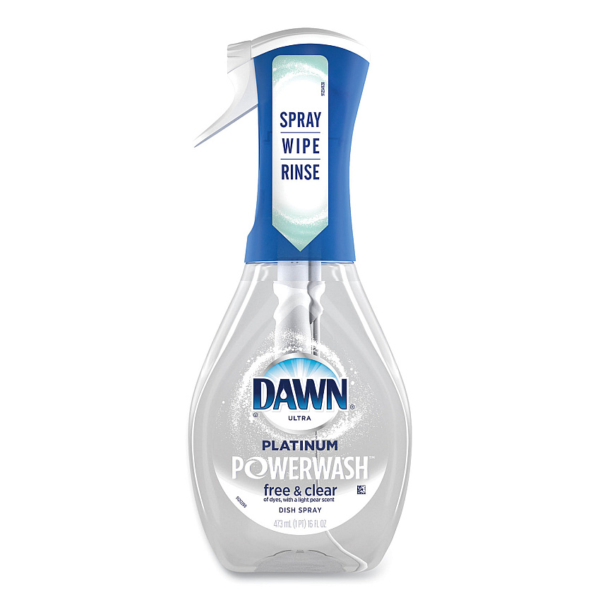 Dawn Platinum Powerwash Dish Spray, Free & Clear, Unscented, 16 oz Spray Bottle (65732)