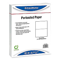 Printworks Professional Perforated and Punched Paper, 20 lb Bond Weight, 8.5 x 11, White, 500/Ream, 5 Reams/Carton (04166CT)