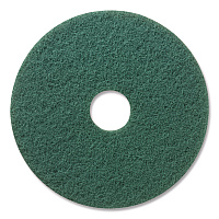 3M Niagara Green Scrubbing Pad, 17" Diameter, Green, 5/Carton (35030)