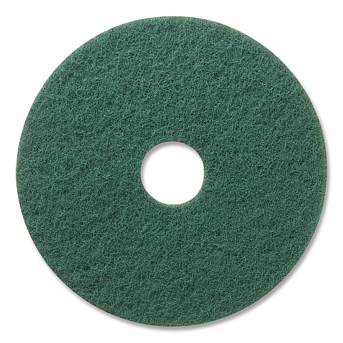 3M Niagara Green Scrubbing Pad, 17" Diameter, Green, 5/Carton (35030)
