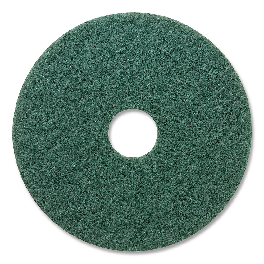 3M Niagara Green Scrubbing Pad, 17" Diameter, Green, 5/Carton (35030)