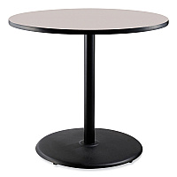 NPS Cafe Table, 36" Diameter x 36h, Round Top/Base, Gray Neubula Top, Black Base (CT13636RC1GY)