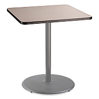 NPS Cafe Table, 36w x 36d x 42h, Square Top/Round Base, Gray Nebula Top, Gray Base (CG33636RB1GY)