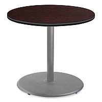 NPS Cafe Table, 36" Diameter x 30h, Round Top/Base, Mahogany Top, Gray Base (CG13636RD1MY)