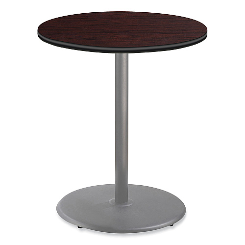 NPS Cafe Table, 36" Diameter x 42h, Round Top/Base, Mahogany Top, Gray Base (CG13636RB1MY)