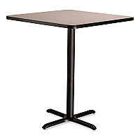 NPS Cafe Table, 36w x 36d x 30h, Square Top/X-Base, Gray Nebula Top, Black Base (CT33636XD1GY)