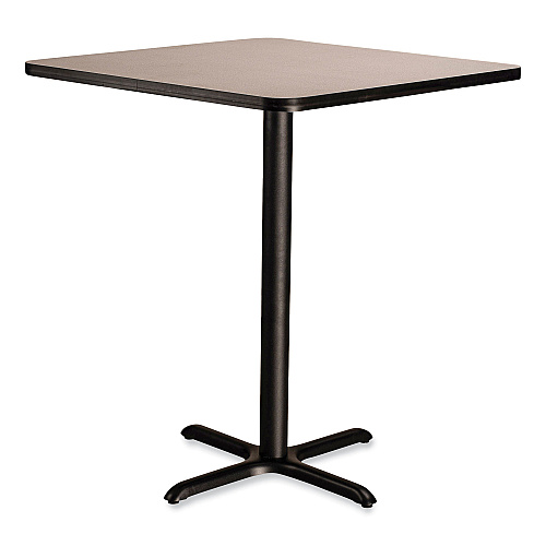 NPS Cafe Table, 36w x 36d x 30h, Square Top/X-Base, Gray Nebula Top, Black Base (CT33636XD1GY)