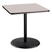 NPS Cafe Table, 36w x 36d x 36h, Square Top/Round Base, Gray Nebula Top, Black Base (CT33636RC1GY)