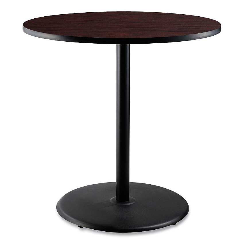 NPS Cafe Table, 36" Diameter x 42h, Round Top/Base, Mahogany Top, Black Base (CT13636RB1MY)