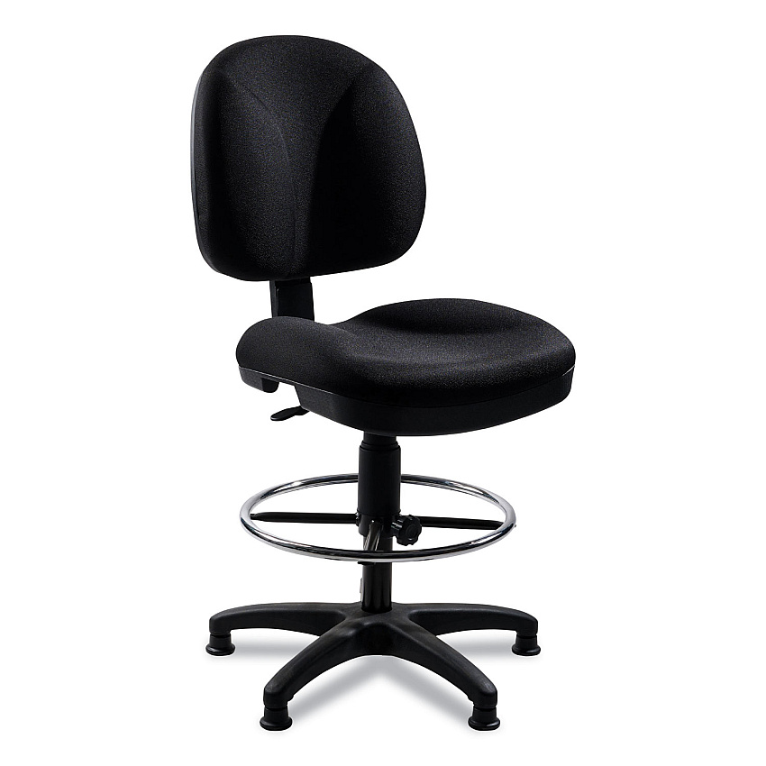 NPS Comfort Task Stool, Supports Up to 300 lb, 24.5" to 34.5" Seat Height, Black Seat, Black Back, Black Base (CTS)
