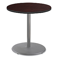 NPS Cafe Table, 36" Diameter x 36h, Round Top/Base, Mahogany Top, Gray Base (CG13636RC1MY)