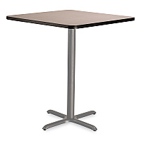 NPS Cafe Table, 36w x 36d x 42h, Square Top/X-Base, Gray Nebula Top, Gray Base (CG33636XB1GY)