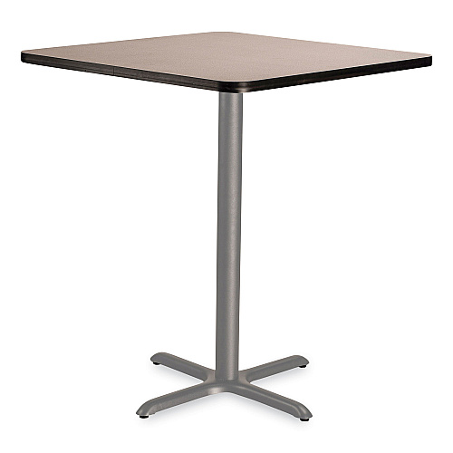 NPS Cafe Table, 36w x 36d x 42h, Square Top/X-Base, Gray Nebula Top, Gray Base (CG33636XB1GY)