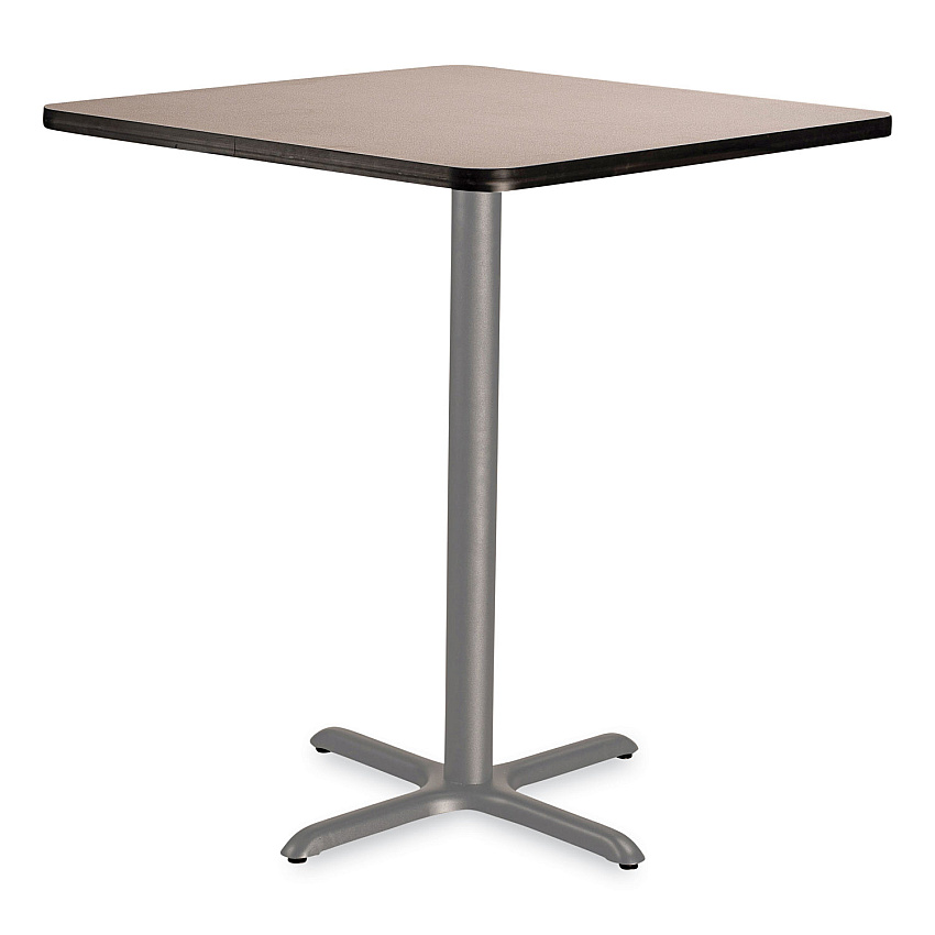 NPS Cafe Table, 36w x 36d x 42h, Square Top/X-Base, Gray Nebula Top, Gray Base (CG33636XB1GY)