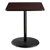 NPS Cafe Table, 36w x 36d x 42h, Square Top/Round Base, Mahogany Top, Black Base (CT33636RB1MY)