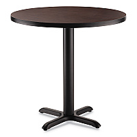 NPS Cafe Table, 36" Diameter x 30h, Round Top/X-Base, Mahogany Top, Black Base (CT13636XD1MY)
