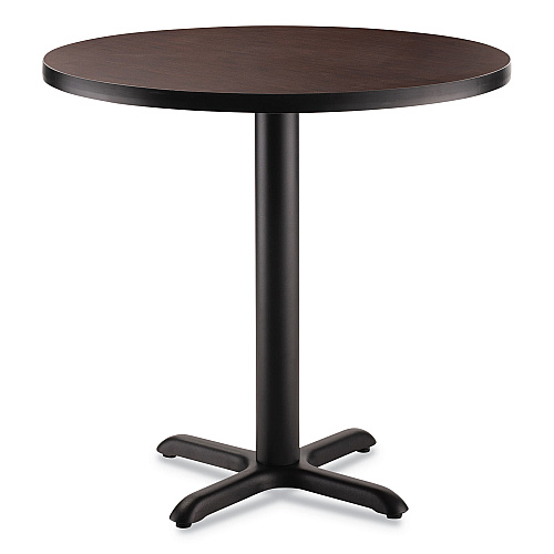 NPS Cafe Table, 36" Diameter x 30h, Round Top/X-Base, Mahogany Top, Black Base (CT13636XD1MY)