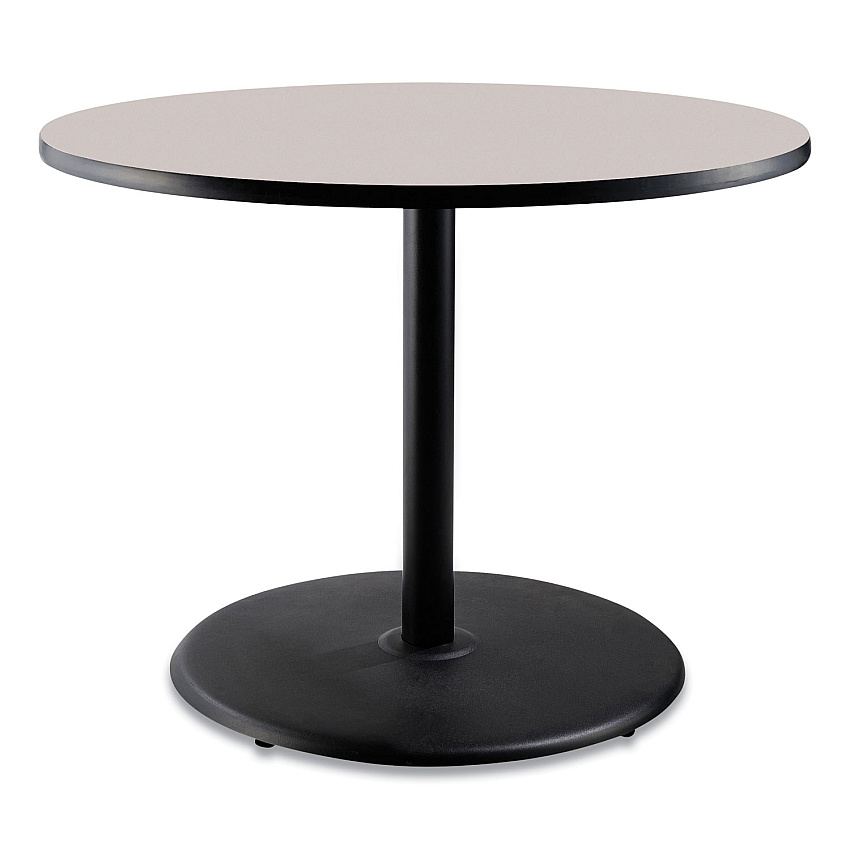 NPS Cafe Table, 36" Diameter x 30h, Round Top/Base, Gray Nebula Top, Black Base (CT13636RD1GY)