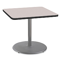 NPS Cafe Table, 36w x 36d x 30h, Square Top/Round Base, Gray Nebula Top, Gray Base (CG33636RD1GY)