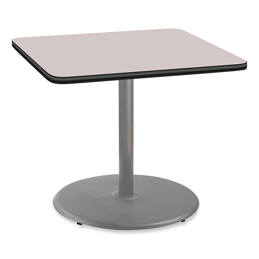 NPS Cafe Table, 36w x 36d x 30h, Square Top/Round Base, Gray Nebula Top, Gray Base (CG33636RD1GY)