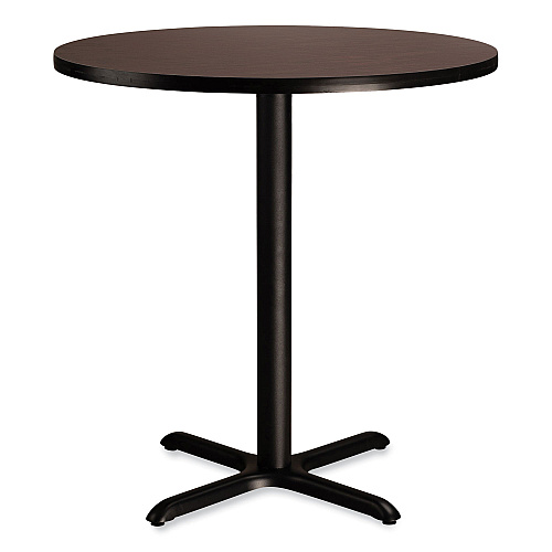 NPS Cafe Table, 36" Diameter x 36h, Round Top/X-Base, Mahogany Top, Black Base (CT13636XC1MY)