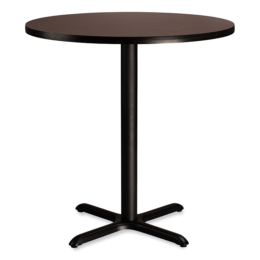 NPS Cafe Table, 36" Diameter x 36h, Round Top/X-Base, Mahogany Top, Black Base (CT13636XC1MY)