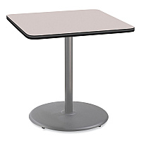NPS Cafe Table, 36w x 36d x 36h, Square Top/Round Base, Gray Nebula Top, Gray Base (CG33636RC1GY)