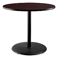 NPS Cafe Table, 36" Diameter x 36h, Round Top/Base, Mahogany Top, Black Base (CT13636RC1MY)