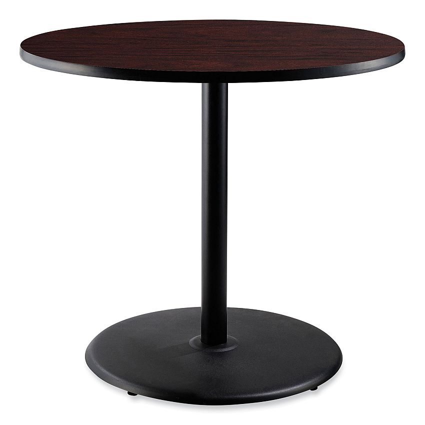 NPS Cafe Table, 36" Diameter x 36h, Round Top/Base, Mahogany Top, Black Base (CT13636RC1MY)