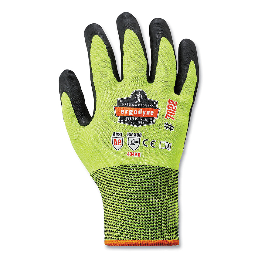 ergodyne ProFlex 7022-CASE ANSI A2 Coated CR Gloves DSX, Lime, Medium, 144 Pairs/Carton (17873)