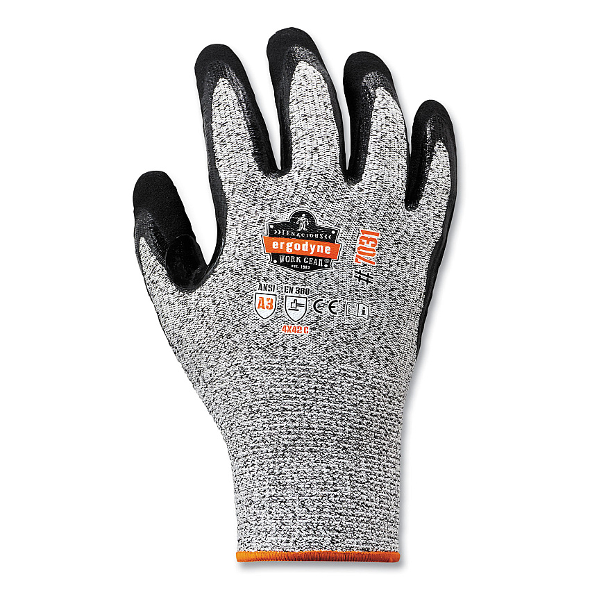 ergodyne ProFlex 7031-CASE ANSI A3 Nitrile-Coated CR Gloves, Gray, Medium, 144 Pairs/Carton (17883)