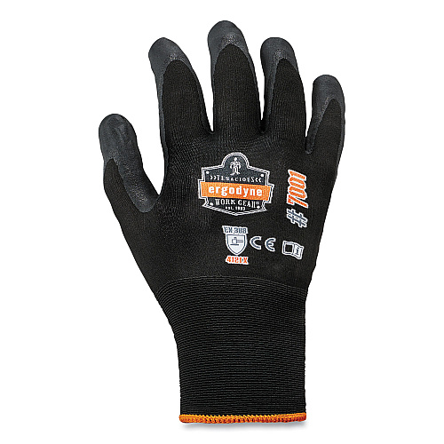ergodyne ProFlex 7001 Nitrile-Coated Gloves, EN388: 4121X, 9.25" Long, XX-Large, Black, Pair (17956)