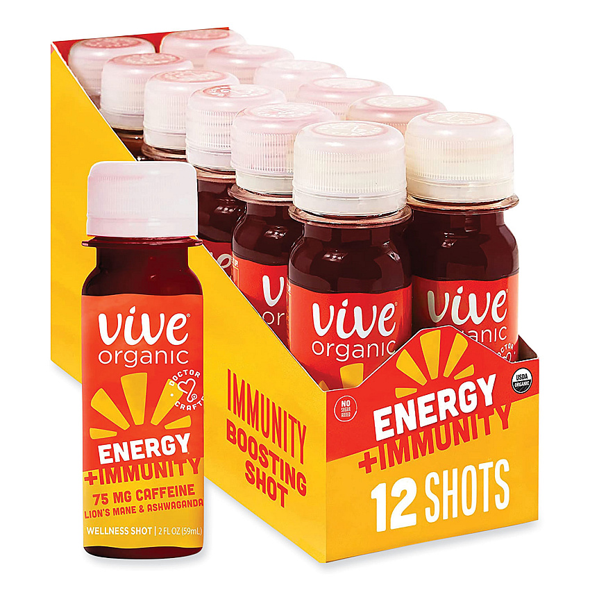 Vive Organic Energy+Focus, 2 oz Bottle, 12/Pack (34800003)