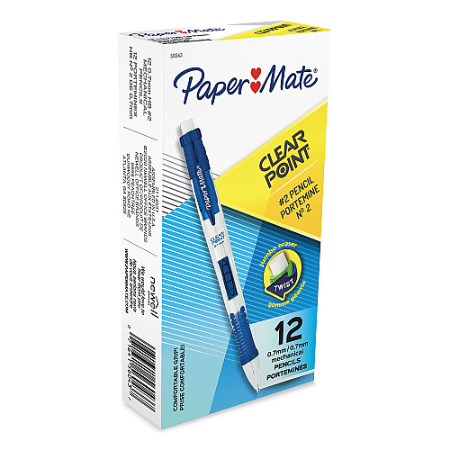 Paper Mate Clear Point Mechanical Pencil, 0.7 mm, HB (#2), Black Lead, Blue Barrel (56043)