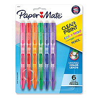 Paper Mate Clearpoint Color Mechanical Pencils, 0.7 mm, Assorted Lead and Barrel Colors, 6/Pack (1984678)