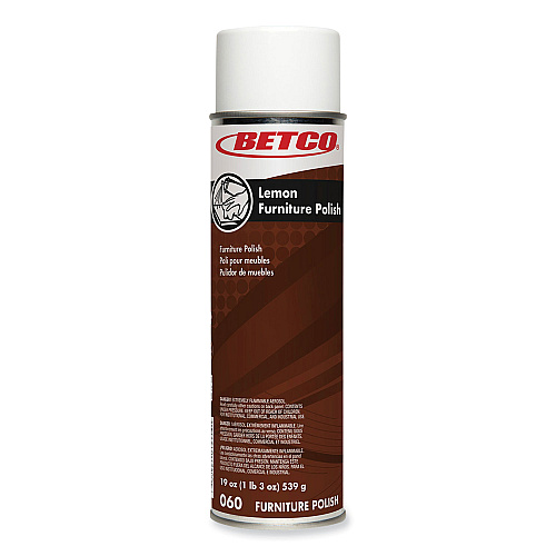 Betco Lemon Furniture Polish, Lemon Scent, 19 oz Aerosol Can, 12/Carton (602300)