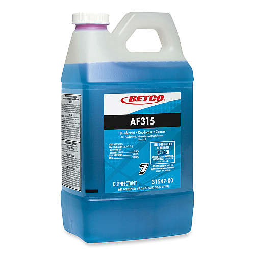Betco AF315 Disinfectant Cleaner, Citrus Floral Scent, 2 L Bottle, 4/Carton (3154700)