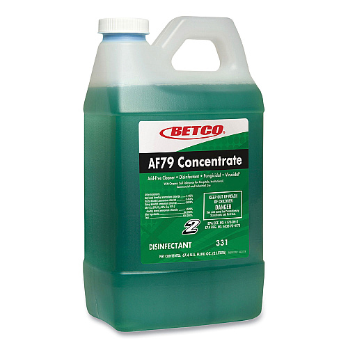 Betco AF79 Acid-Free Bathroom Cleaner Concentrate, Ocean Breeze Scent, 2 L Bottle, 4/Carton (3314700)
