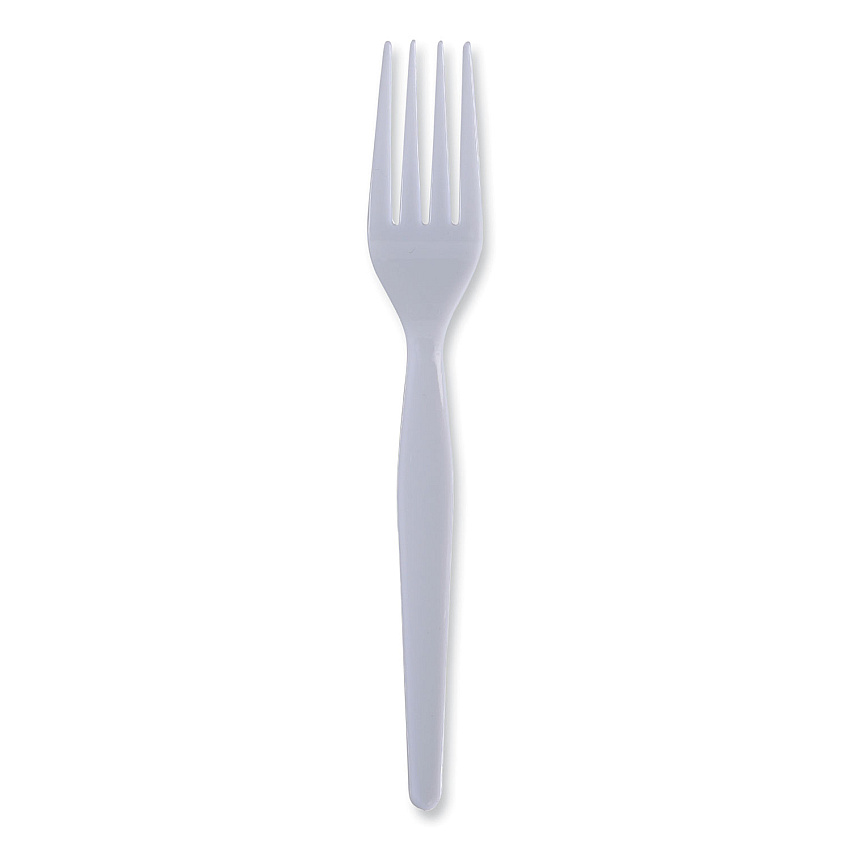 Boardwalk&reg; Heavyweight Disposable Plastic Forks, White, 1000 Forks (BWKFORKHW)