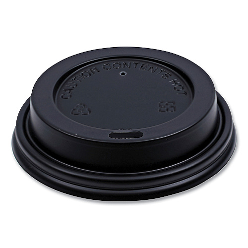 Boardwalk Hot Cup Lids, Fits 8 oz Hot Cups, Black, 1,000/Carton (BWKHOTBL8)