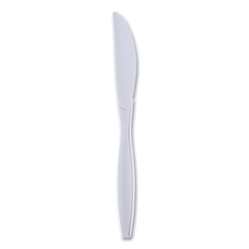 Boardwalk&reg; Heavyweight Wrapped Cutlery, Knife, White, 1000 Knives (BWKKNIHWPPWIW)